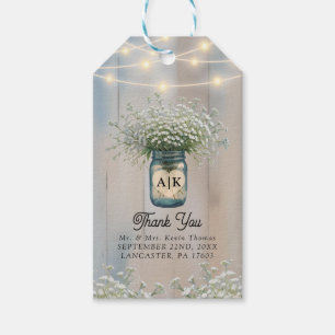 Rustic Baby's Breath Country Wedding Dank u Label Cadeaulabel