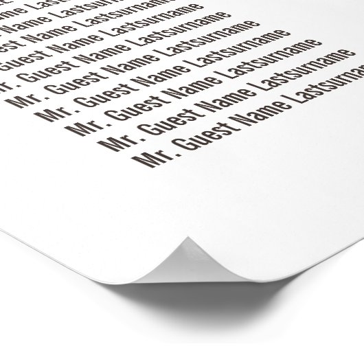 Rustic Baby's Breath Country Wedding Seating Chart Poster (Hoek)