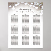 Rustic Baby's Breath Country Wedding Seating Chart Poster (Voorkant)