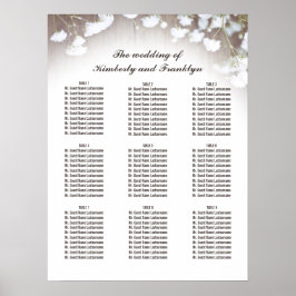 Rustic Baby's Breath Country Wedding Seating Chart Poster
