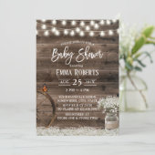 Rustic Baby's Breath Floral Barn Baby shower Kaart (Staand voorkant)