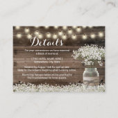 Rustic Baby's Breath Floral Hotel Accommodations Informatiekaartje (Voorkant)