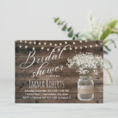 Rustic Baby's Breath Floral Jar Barn Vrijgezellenf Kaart (Staand voorkant)