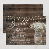 Rustic Baby's Breath Floral Jar Barn Vrijgezellenf Kaart (Voorkant / Achterkant)