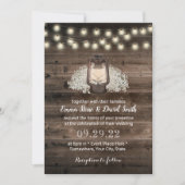 Rustic Baby's Breath Floral Lantern Barn Wedding Kaart (Voorkant)