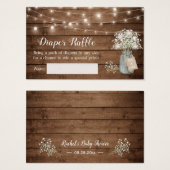 Rustic Baby's Breath Floral Licht Daper Raffle Visitekaartje (Voorkant /achterkant)