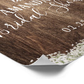 Rustic Baby's Breath Floral Vrijgezellenfeest Welk Poster (Hoek)