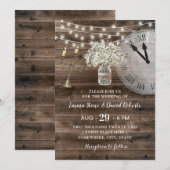 Rustic Baby's Breath Flower Barn Fairytale Wedding Kaart (Voorkant / Achterkant)