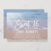 Rustic Baby's Breath Flowers Beach Sweet 16 Kaart (Voorkant / Achterkant)