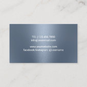 Rustic Baby's Breath Flowers Elegant Dusty Blue Visitekaartje (Achterkant)