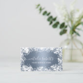 Rustic Baby's Breath Flowers Elegant Dusty Blue Visitekaartje (Staand voorkant)
