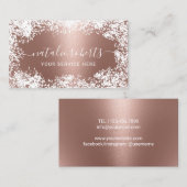 Rustic Baby's Breath Flowers Modern Roos Gold Visitekaartje (Voorkant / Achterkant)