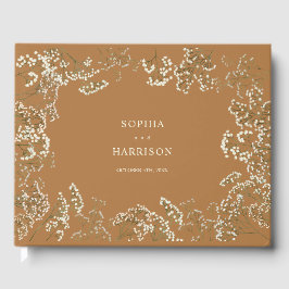 Rustic Baby's Breath Goldenrod Wedding Guest Book Gastenboek