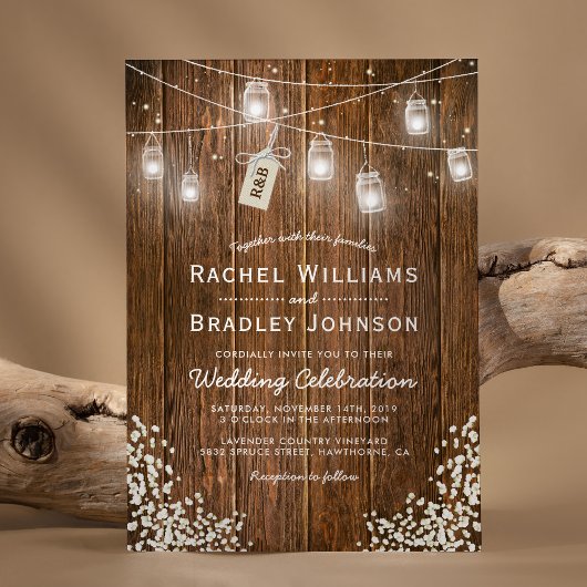 Rustic Babys Breath Jam Winter Weddenschap Kaart