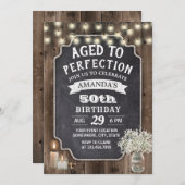 Rustic Baby's Breath Jar Barn Wood 50e verjaardag Kaart (Voorkant / Achterkant)