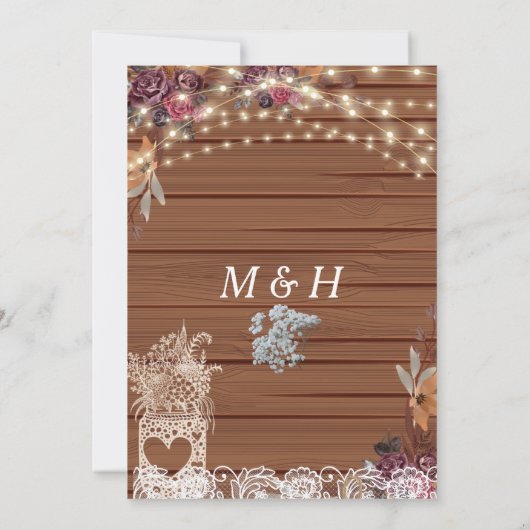 Rustic Baby's Breath Jar Wedding Save the Date Kaart (Achterkant)