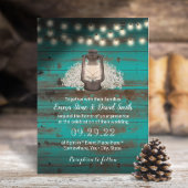 Rustic Baby's Breath & Lantern Blauwgroen Barn Wed Kaart