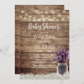 Rustic Baby's Breath Lavender Floral Baby shower Kaart (Voorkant / Achterkant)