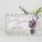 Rustic Baby's Breath Lavender Floral Vrijgezellenf Kaart (Staand voorkant)