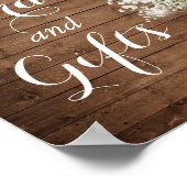 Rustic Baby's Breath Lights Kaarten en Gifts Sign Poster (Hoek)