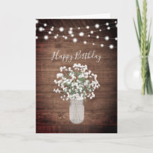 Rustic Baby's Breath Lights Mason Jar Verjaardag