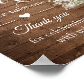 Rustic Baby's Breath Lights Wedding Favors Sign Poster (Hoek)