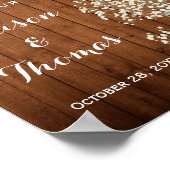 Rustic Baby's Breath Lights Wedding Sign Poster (Hoek)