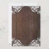 Rustic Baby's Breath Mason Jar Lights Lace Wedding Kaart (Achterkant)