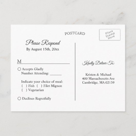 Rustic Baby's Breath Mason Jar String Lights RSVP Uitnodiging Briefkaart (Achterkant)