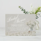 Rustic Baby's Breath Mason Jar Vrijgezellenfeest Kaart (Staand voorkant)