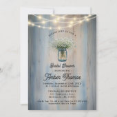 Rustic Baby's Breath Mason Jar Vrijgezellenfeest Kaart (Voorkant)