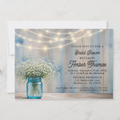Rustic Baby's Breath Mason Jar Vrijgezellenfeest Kaart (Voorkant)