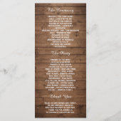 Rustic Baby's Breath Mason Jar Wedding Program Programmakaart (Achterkant)