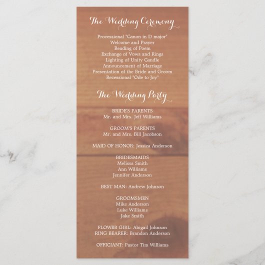 Rustic Baby's Breath Mason Jar Wedding Program Programmakaart (Achterkant)