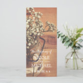 Rustic Baby's Breath Mason Jar Wedding Program Programmakaart (Staand voorkant)