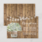 Rustic Baby's Breath Mason Jar Wedding Reception Kaart (Voorkant / Achterkant)