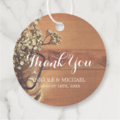 Rustic Baby's Breath Mason Jar Wood Wedding Bedankjes Labels (Achterkant)