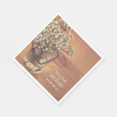 Rustic Baby's Breath Mason Jar Wood Wedding Servet (Hoek)