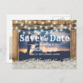 Rustic Baby's Breath Photo Bewaar de datum Aankondigingskaart (Voorkant / Achterkant)