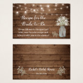 Rustic Baby's Breath Recipe voor bruid-to-be Kaart (Voorkant /achterkant)