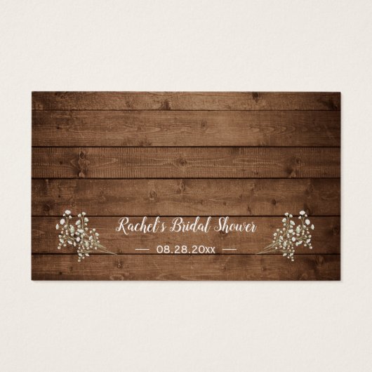 Rustic Baby's Breath Recipe voor bruid-to-be Kaart (Achterkant)