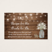 Rustic Baby's Breath Recipe voor bruid-to-be Kaart (Voorkant)