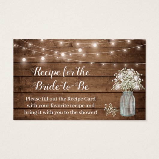 Rustic Baby's Breath Recipe voor bruid-to-be Kaart (Voorkant)