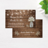 Rustic Baby's Breath Recipe voor bruid-to-be Kaart (Bureau)