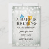 Rustic Baby's Breath String Light Beer Baby shower Kaart (Voorkant)