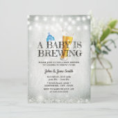 Rustic Baby's Breath String Light Beer Baby shower Kaart (Staand voorkant)