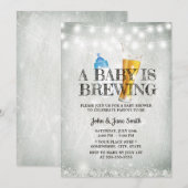 Rustic Baby's Breath String Light Beer Baby shower Kaart (Voorkant / Achterkant)