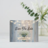 Rustic Baby's Breath & String Lights Bewaar de dat Briefkaart (Staand voorkant)