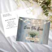 Rustic Baby's Breath & String Lights Bewaar de dat Briefkaart
