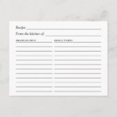 Rustic Baby's Breath String Lights Bridal Recipe Briefkaart (Achterkant)